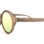 lunettes de soleil en bois ronde