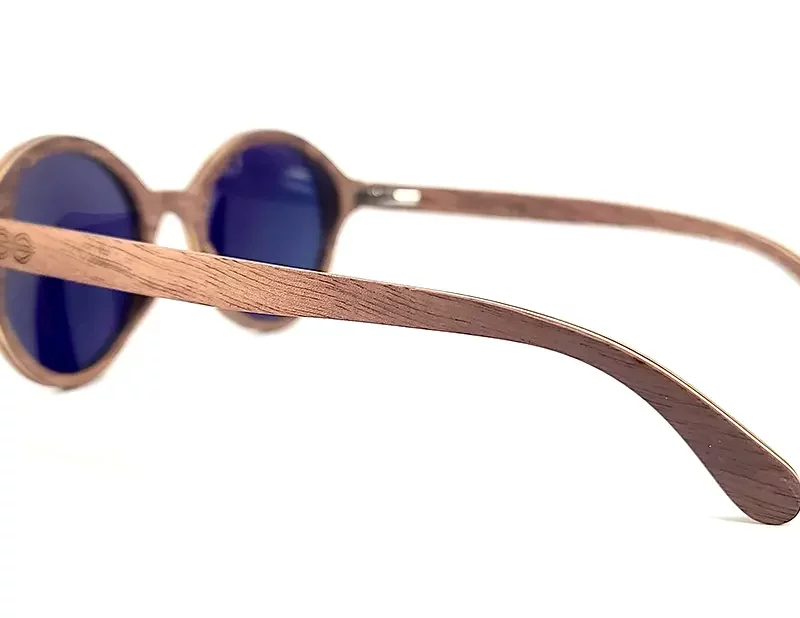 lunettes de soleil en bois ronde