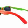 Lunettes de soleil San Francisco Red en bois de skateboard recyclé écoresponsable.