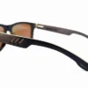 Lunettes de soleil en bois d'ébène Martin Black avec design rectangulaire et verres miroir UV400.
