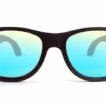 Lunettes de soleil San Francisco Black en bois de skateboard recyclé, éco-responsable et tendance.