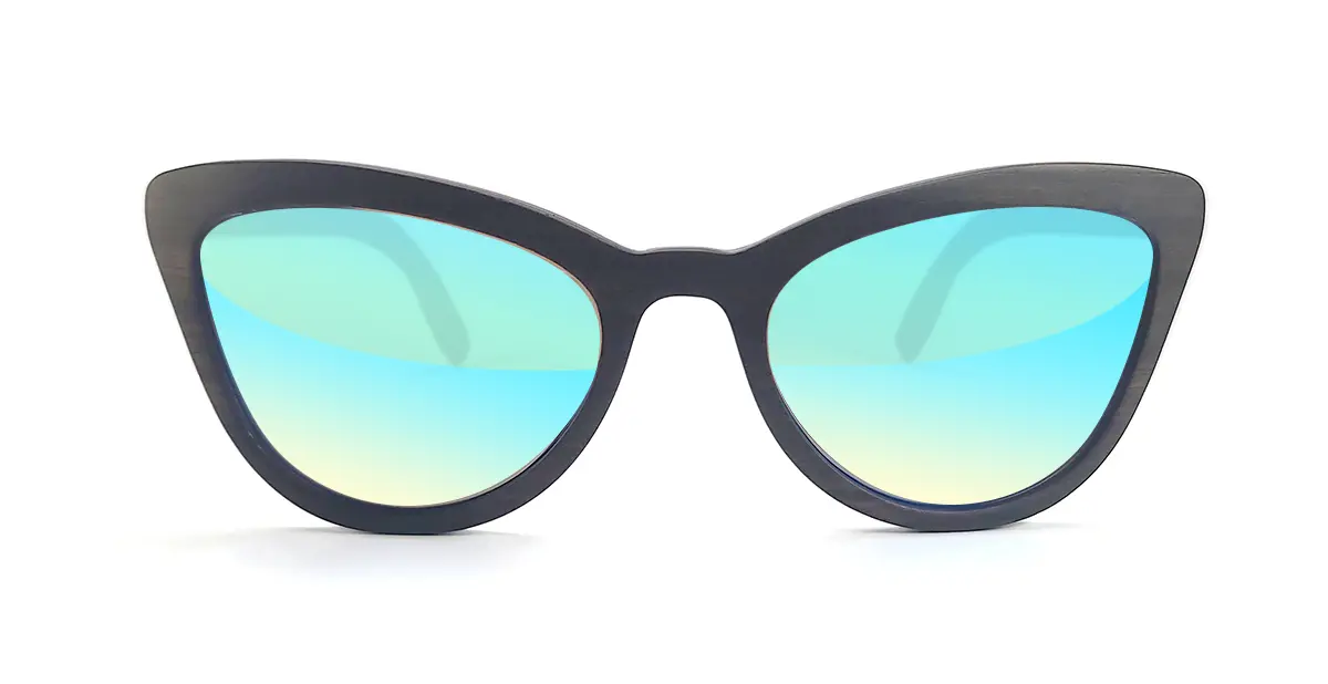 Accessoire glamour, lunettes papillon écologiques en bois d'ébène