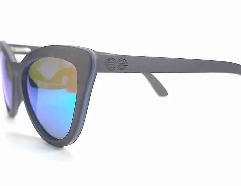 Lunettes de soleil rétro-chic en bois d'ébène, style Marilyn Monroe