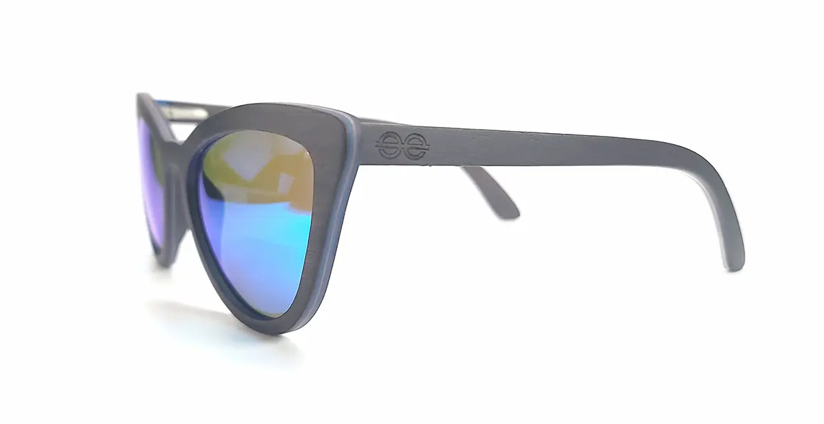 Lunettes de soleil rétro-chic en bois d'ébène, style Marilyn Monroe