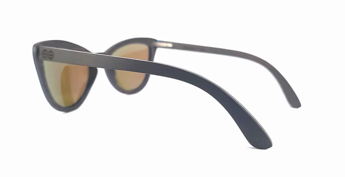 Lunettes papillon en bois d'ébène avec protection UV400 pour femmes élégantes