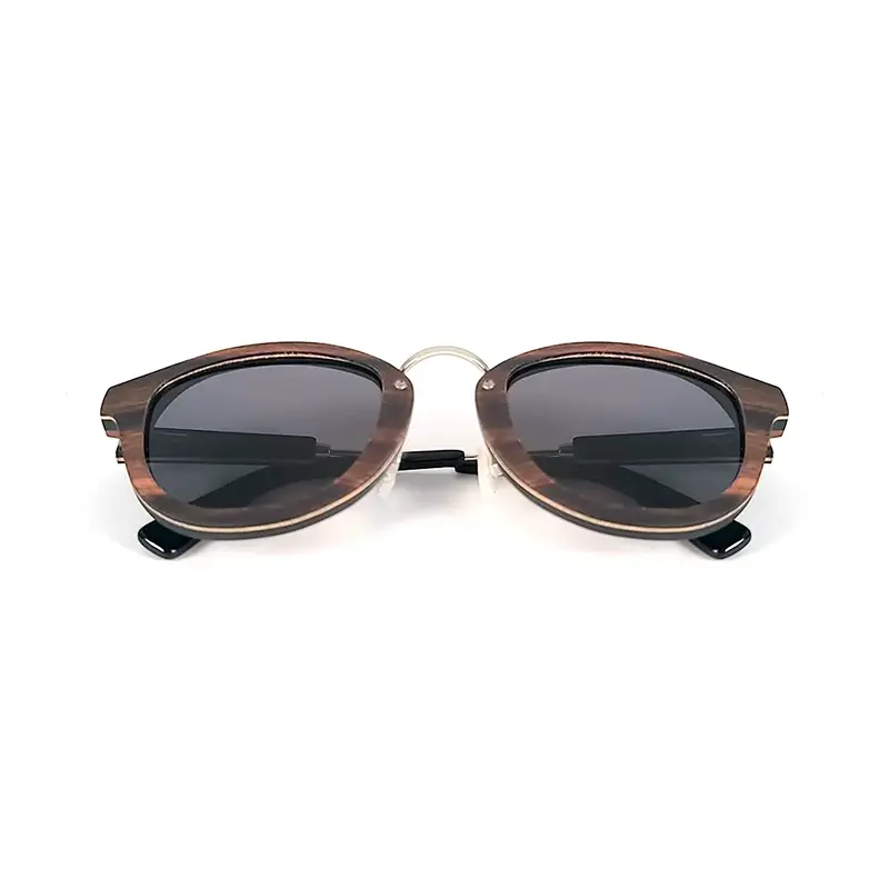 Monture légère Mansfield en bois d’ébène pour visages ronds, style raffiné et rétro