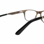 Vue de dos des lunettes de vue en bois noyer et ses branches en acétate Naxos Black