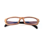 lunettes de vue en bois zébrano rectangulaire