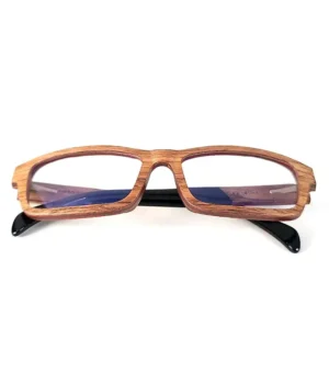 lunettes de vue en bois zébrano rectangulaire