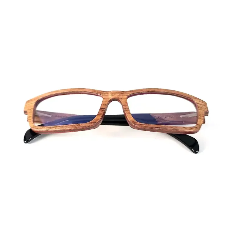 lunettes de vue en bois zébrano rectangulaire