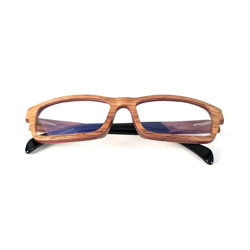 lunettes de vue en bois zébrano rectangulaire