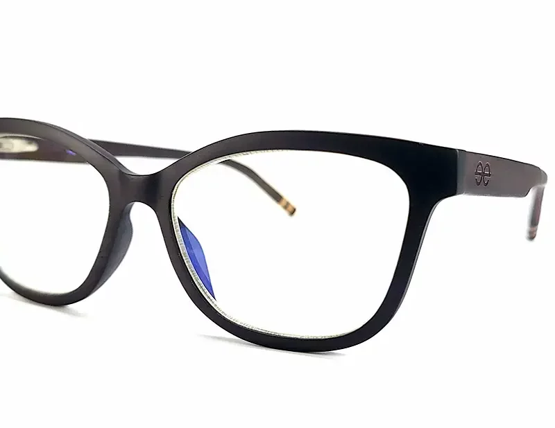 Lunettes de vue en bois d'ébène avec ses branche en acétate du modèle Milos