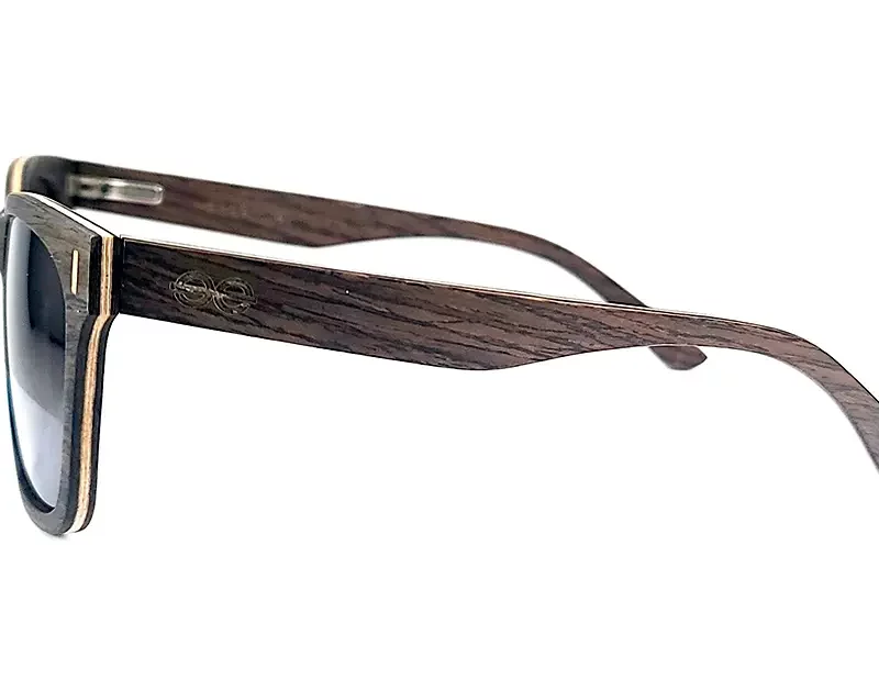 Lunettes de soleil carrées en bois de chêne