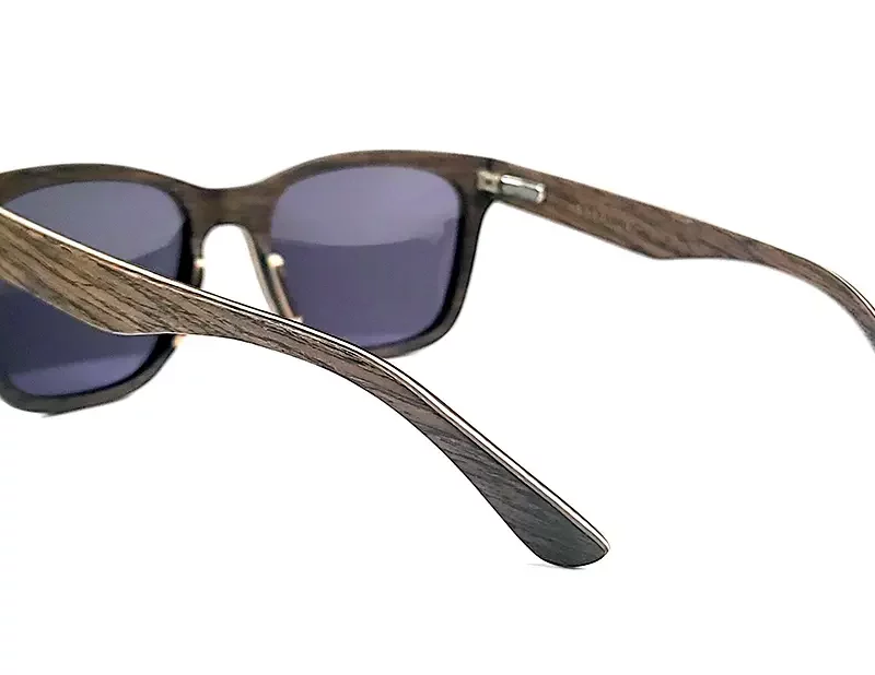 Lunettes de soleil carrées en bois de chêne