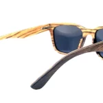 Lunettes hommes de soleil carrées en bois de chêne et zébrano Curtis Bi