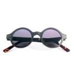 Lunettes de soleil en bois d'ébène rondes de la collection Lénon du modèle John