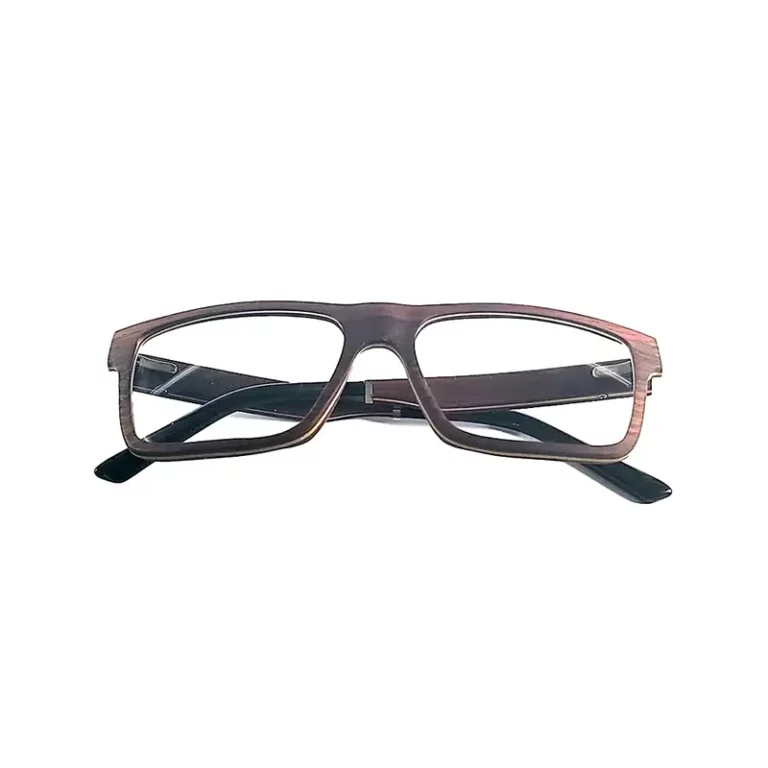 Lunettes optiques Naxos en bois de palissandre pour homme ou femme, design unique et oversize.