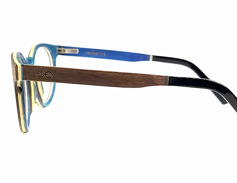 Lunettes Orcus de vue avec forme pantos en bois de noyer avec branche en acétate