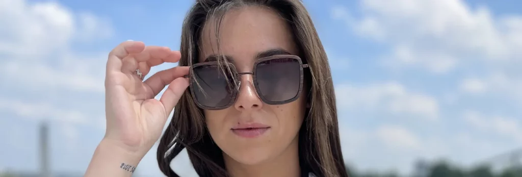 lunettes en bois oversize