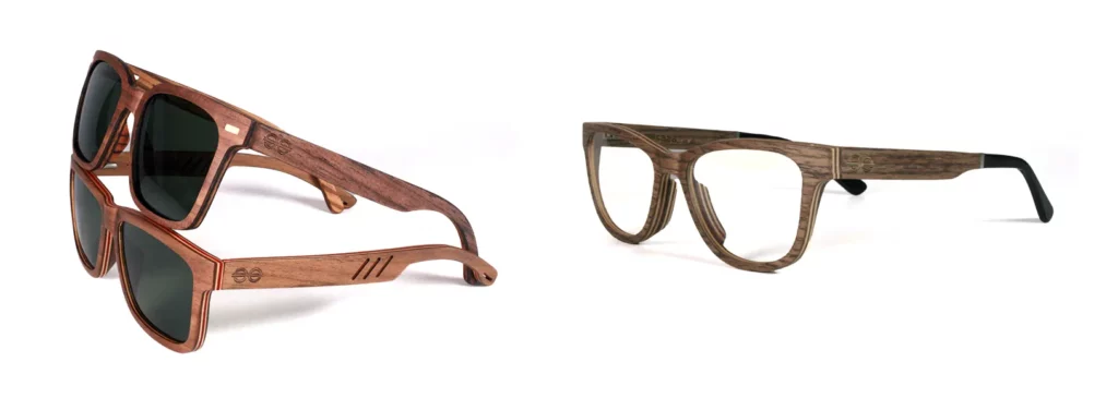 Lunettes en bois optiques et solaires