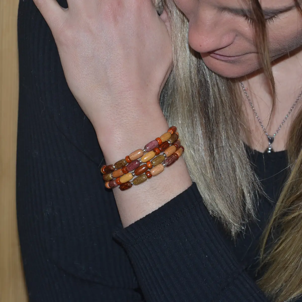 Bracelet Bois Multicolore My Essenciel - Collection Ornea, Accessoire de Mode Original