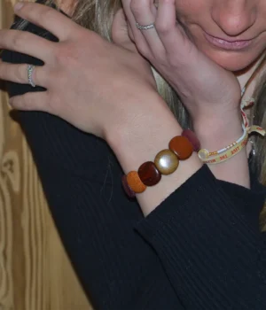 Bracelet Dany - Perles Bois Colorées, Style Bohème Chic, Élastique et Confortable