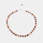 Collier bois multicolore Cecilia avec perles Amarante, Murier, Néflier et Palissandre, style écoresponsable