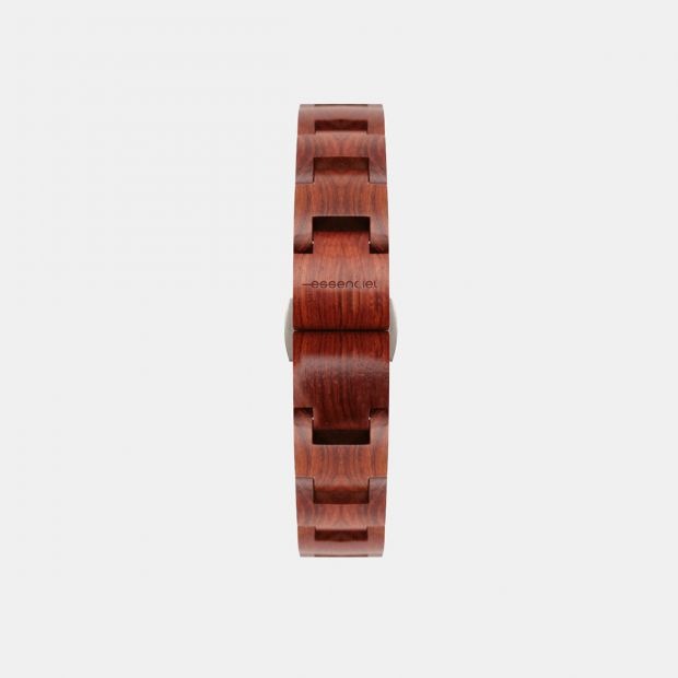 Bracelet en bois de palissandre Perla 14mm avec maillons 100% bois, idéal pour montres standards.