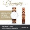 Bracelet de montre interchangeable en bois de Zébrano