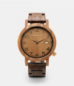 Bracelet de montre en bois de Gaiac avec boucle déployante en acier inoxydable