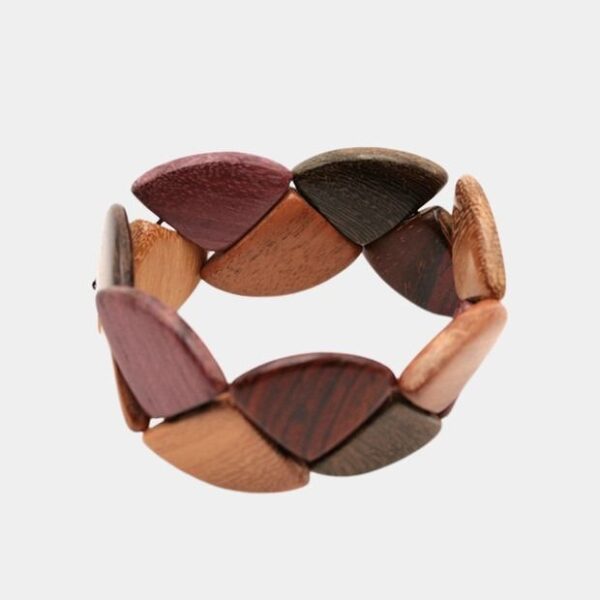 Bracelet multibois Amazonie d'Amarante, Mûrier, Néflier et Palissandre. Un accessoire unique et élégant pour compléter votre style!