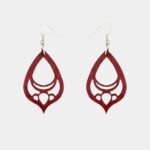 Boucles d'oreilles arabesques en bois d'amarante, éco-responsables et fabriquées à la main.