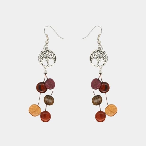 Boucles d'oreilles élégantes et colorées, parfaites pour compléter les tenues printemps-été, réalisées dans une démarche éco-friendly.