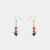 Boucles d'oreilles India en bois acajou triangle argenté élégantes