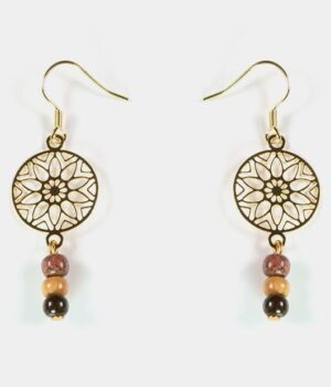 Gros plan sur les fermoirs crochets en métal doré, sans nickel, avec stop boucle transparent.