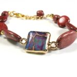 Bracelet ajustable en fil de lin avec chainette dorée