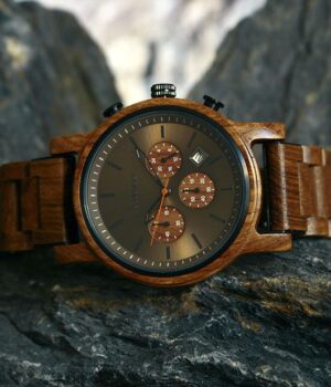 Montre homme chronomètre Everest en bois de noyer