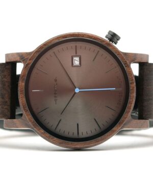 Montre homme Métro7 - vue de profil du boîtier en bois ébène