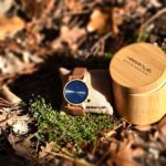 Montre homme en zébrano avec calendrier et bracelet cuir Métro 7