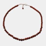 Collier homme élégance naturelle acajou, livré dans un pochon en lin