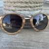 Lunettes de soleil femme Élisabeth en bois de zébrano et métal doré rosé