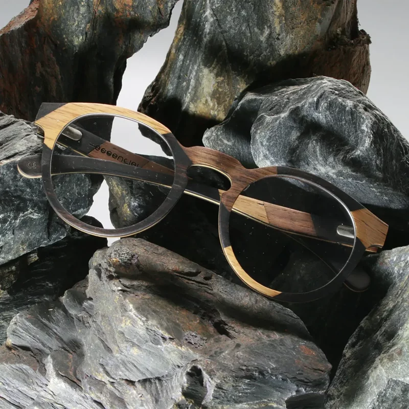 Lunettes en bois BICOLORE 273XP pour hommes et femmes, design français en ébène et érable
