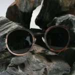 Lunettes solaires en bois de Palissandre, modèle Billy, avec monture ronde et élégante pour hommes et femmes.