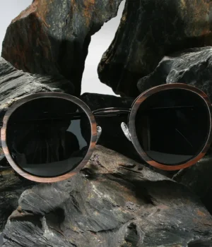 Lunettes solaires en bois de Palissandre, modèle Billy, avec monture ronde et élégante pour hommes et femmes.