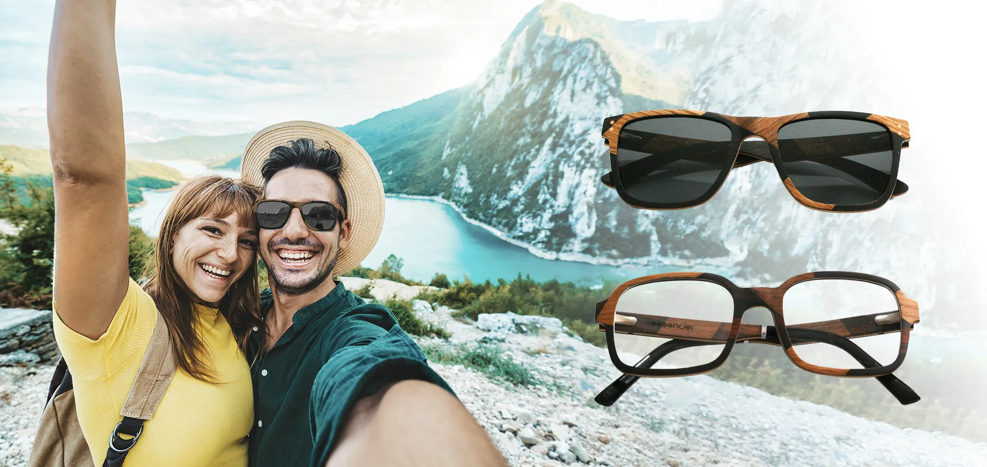 banniere lunettes en bois bicolore my essenciel