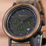 Montre bois Impérium pour homme avec boîtier en essence de gaiac et cadran noir métallisé
