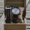 Montre homme bois zebrano Metro7 avec cadran argenté, design moderne et authentique, full bois naturel.