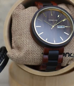 Bracelet cuir noir et pierres naturelles style masculin