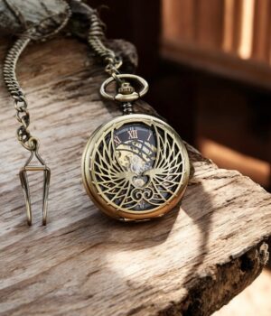 Gros plan sur les détails raffinés de la montre à gousset Imperial