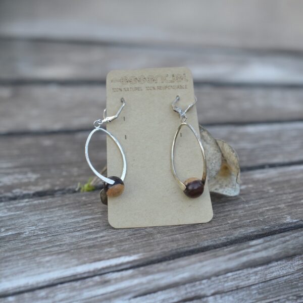Boucles d'oreilles bois bicolore Babette